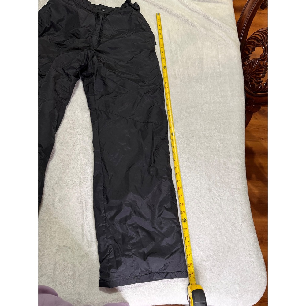 Ski Gear Mens Large Black Insulated Snow Pants Winter Skiing Snowboarding